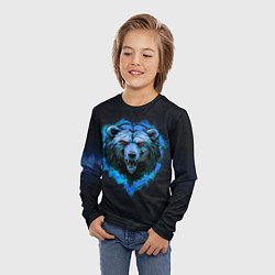 Лонгслив детский Пылающая эмблема медведя, цвет: 3D-принт — фото 2