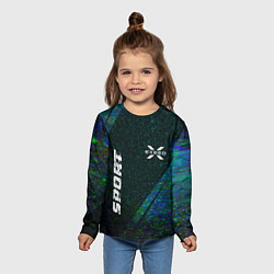 Лонгслив детский Exeed sport glitch blue, цвет: 3D-принт — фото 2