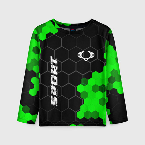 Детский лонгслив SsangYong green sport hexagon / 3D-принт – фото 1