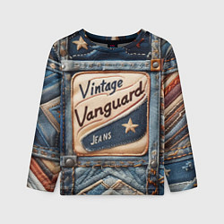 Лонгслив детский Vintage vanguard jeans - patchwork, цвет: 3D-принт