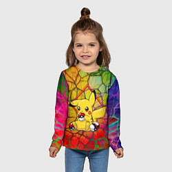 Лонгслив детский Pikachu pokeballs, цвет: 3D-принт — фото 2