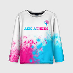 Детский лонгслив AEK Athens neon gradient style посередине