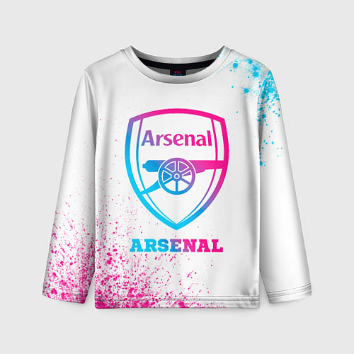 Детский лонгслив Arsenal neon gradient style / 3D-принт – фото 1