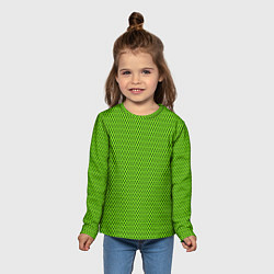 Лонгслив детский Кислотный зелёный имитация сетки, цвет: 3D-принт — фото 2