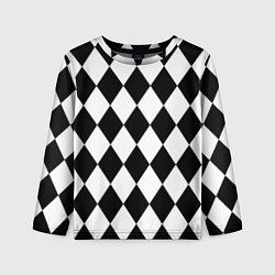Лонгслив детский Арлекин черно-белый, цвет: 3D-принт