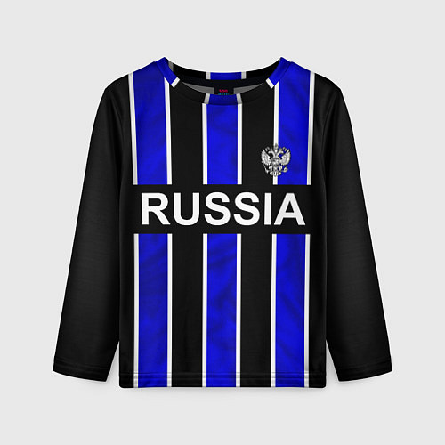 Детский лонгслив Россия- черно-синяя униформа / 3D-принт – фото 1