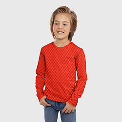 Лонгслив детский Сочный красный паттерн сетка, цвет: 3D-принт — фото 2