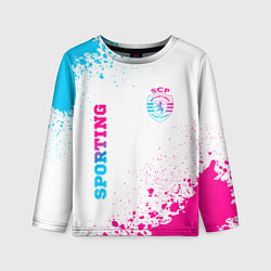 Детский лонгслив Sporting neon gradient style вертикально