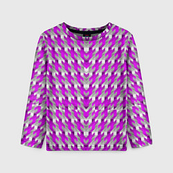 Лонгслив детский Розово-белый паттерн, цвет: 3D-принт