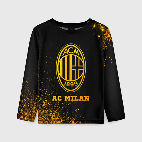 Детский лонгслив AC Milan - gold gradient / 3D-принт – фото 1