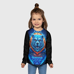 Лонгслив детский Ледяной белый русский медведь, цвет: 3D-принт — фото 2