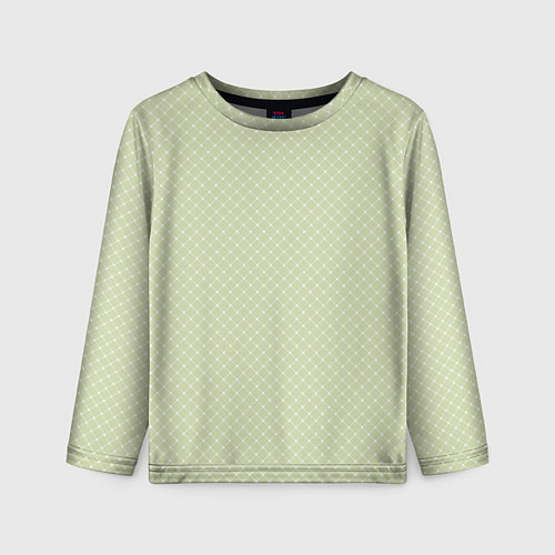 Детский лонгслив Светлый оливковый паттерн сеточка / 3D-принт – фото 1