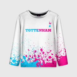 Детский лонгслив Tottenham neon gradient style посередине