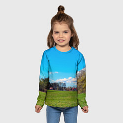 Лонгслив детский Пригородный пейзаж, цвет: 3D-принт — фото 2