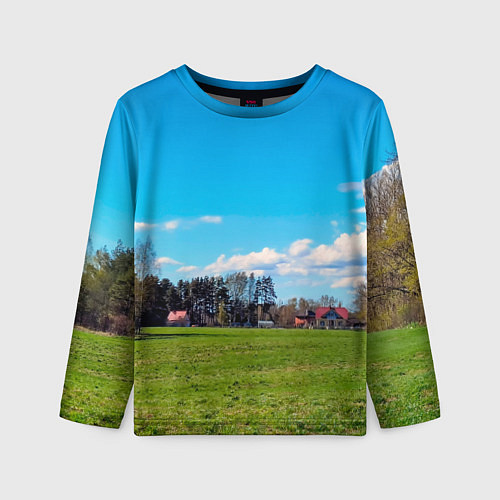 Детский лонгслив Пригородный пейзаж / 3D-принт – фото 1