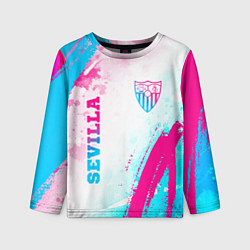 Детский лонгслив Sevilla neon gradient style вертикально