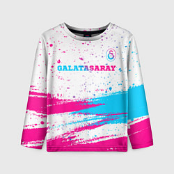 Детский лонгслив Galatasaray neon gradient style посередине