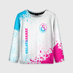 Детский лонгслив Galatasaray neon gradient style вертикально