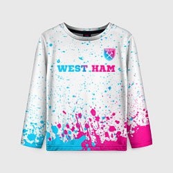 Детский лонгслив West Ham neon gradient style посередине