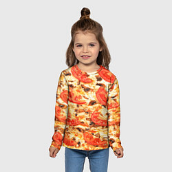 Лонгслив детский Пицца с грибами и томатом - текстура, цвет: 3D-принт — фото 2