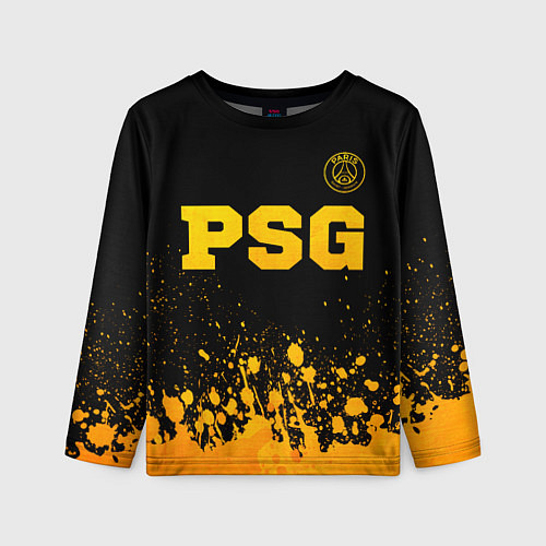 Детский лонгслив PSG - gold gradient посередине / 3D-принт – фото 1