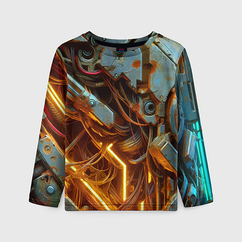 Детский лонгслив Cyber armor - ai art / 3D-принт – фото 1