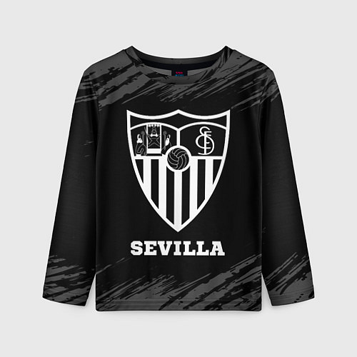 Детский лонгслив Sevilla sport на темном фоне / 3D-принт – фото 1