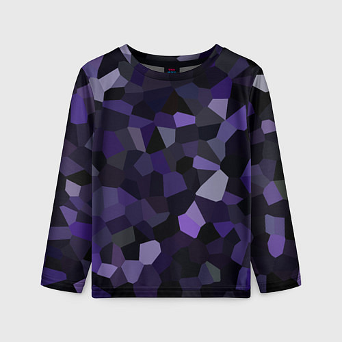 Детский лонгслив Кристаллизация темно-фиолетового / 3D-принт – фото 1