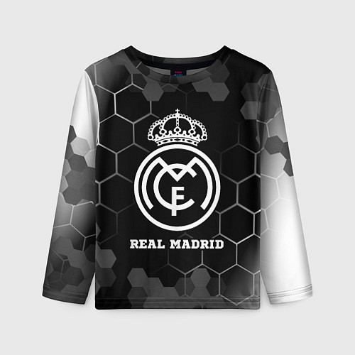 Детский лонгслив Real Madrid sport на темном фоне / 3D-принт – фото 1