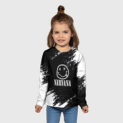 Лонгслив детский Nirvana текустура краски, цвет: 3D-принт — фото 2