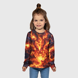 Лонгслив детский Огненный демон, цвет: 3D-принт — фото 2