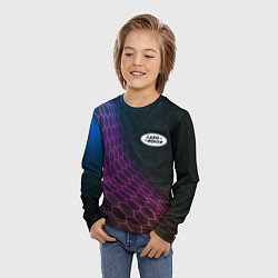 Лонгслив детский Land Rover neon hexagon, цвет: 3D-принт — фото 2