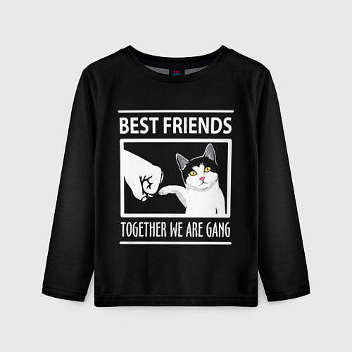 Детский лонгслив Лучшие друзья человек икот / 3D-принт – фото 1