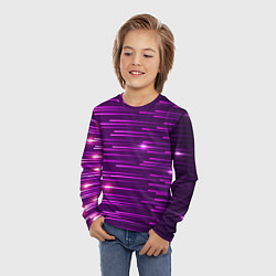 Лонгслив детский Светящиеся неоновые лучи, цвет: 3D-принт — фото 2