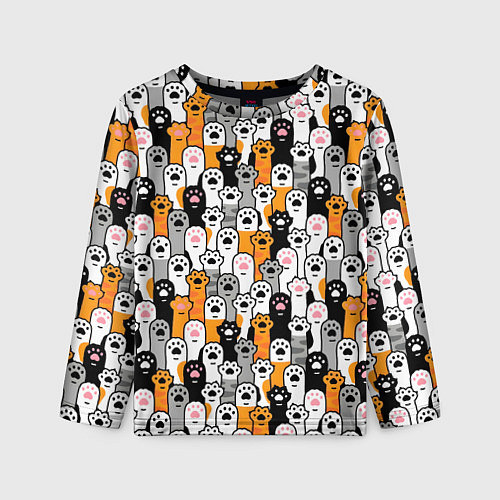 Детский лонгслив Кошачьи лапы / 3D-принт – фото 1