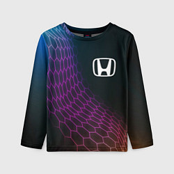 Лонгслив детский Honda neon hexagon, цвет: 3D-принт