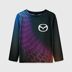 Лонгслив детский Mazda neon hexagon, цвет: 3D-принт
