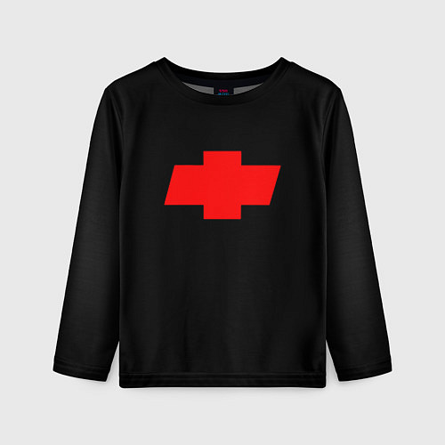 Детский лонгслив Chevrolet red logo / 3D-принт – фото 1