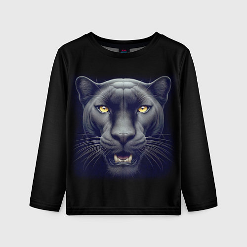 Детский лонгслив Могучая пантера - нейросеть / 3D-принт – фото 1