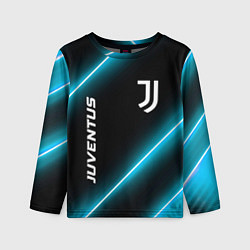 Лонгслив детский Juventus неоновые лампы, цвет: 3D-принт