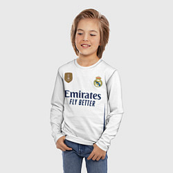 Лонгслив детский Мбаппе Реал Мадрид форма домашняя, цвет: 3D-принт — фото 2