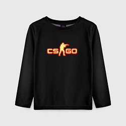 Детский лонгслив CSGO огненное лого