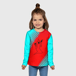 Лонгслив детский Kizaru abstract rap, цвет: 3D-принт — фото 2