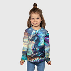 Лонгслив детский Крылатый сказочный дракон - нейросеть, цвет: 3D-принт — фото 2