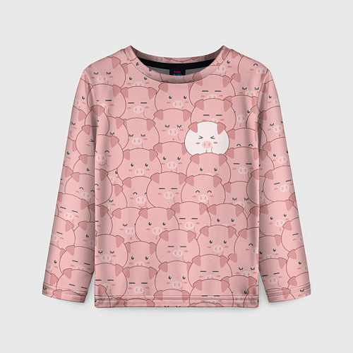 Детский лонгслив Свинки паттерн / 3D-принт – фото 1