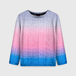 Детский лонгслив Tie-dye color gradient: pink-blue