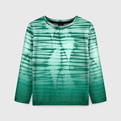 Детский лонгслив Tie-dye green stripes