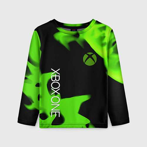 Детский лонгслив Xbox one green flame / 3D-принт – фото 1