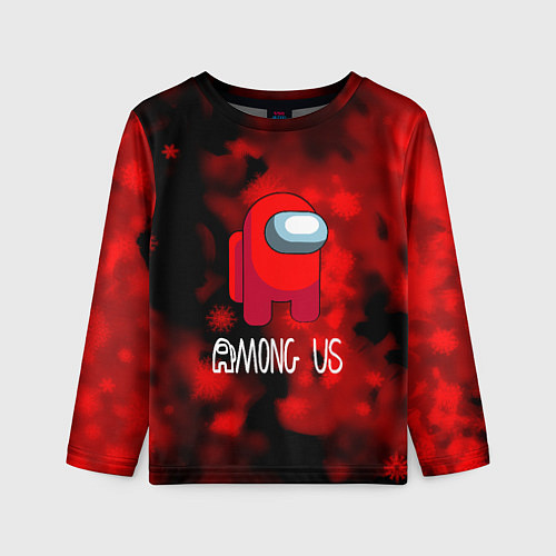 Детский лонгслив Among us красный / 3D-принт – фото 1