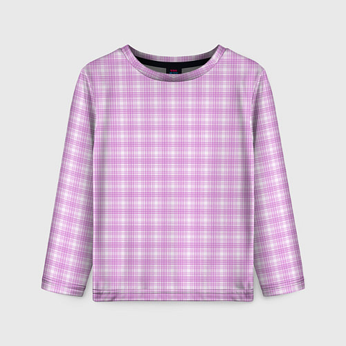 Детский лонгслив Бело-розовый клетчатый / 3D-принт – фото 1